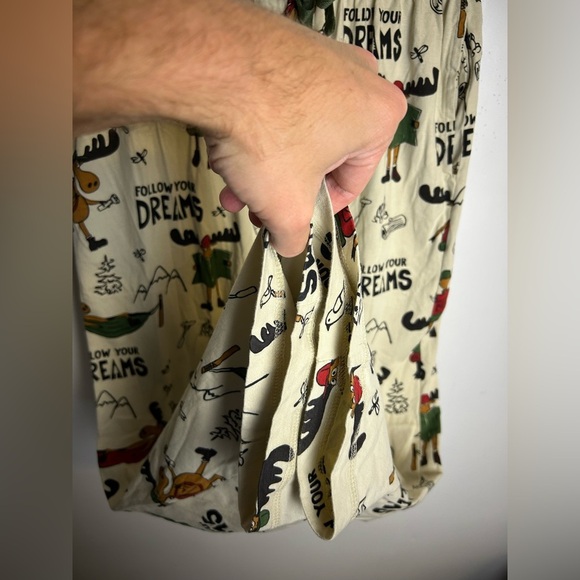 Lazy one Pajama Pants Drawstring Novelty Print Pull on elastic waist M Cotton - Picture 2 of 13